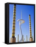 Telecommunications Tower by Architect Santiago Calatrava, Montjuic, Barcelona; Catalonia, Spain-Carlos Sanchez Pereyra-Framed Stretched Canvas