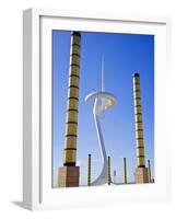 Telecommunications Tower by Architect Santiago Calatrava, Montjuic, Barcelona; Catalonia, Spain-Carlos Sanchez Pereyra-Framed Photographic Print