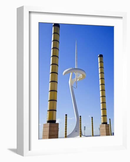 Telecommunications Tower by Architect Santiago Calatrava, Montjuic, Barcelona; Catalonia, Spain-Carlos Sanchez Pereyra-Framed Photographic Print