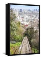 Teleferico Cable Car Ascending Hill at Parque Metropolitano De Santiago-Kimberly Walker-Framed Stretched Canvas