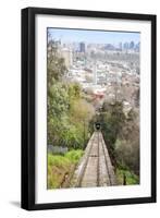 Teleferico Cable Car Ascending Hill at Parque Metropolitano De Santiago-Kimberly Walker-Framed Premium Photographic Print