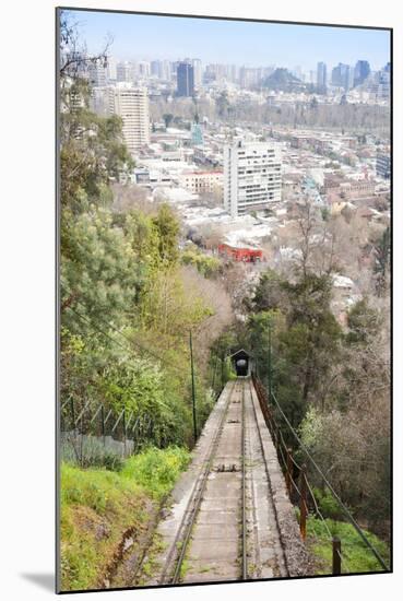 Teleferico Cable Car Ascending Hill at Parque Metropolitano De Santiago-Kimberly Walker-Mounted Photographic Print