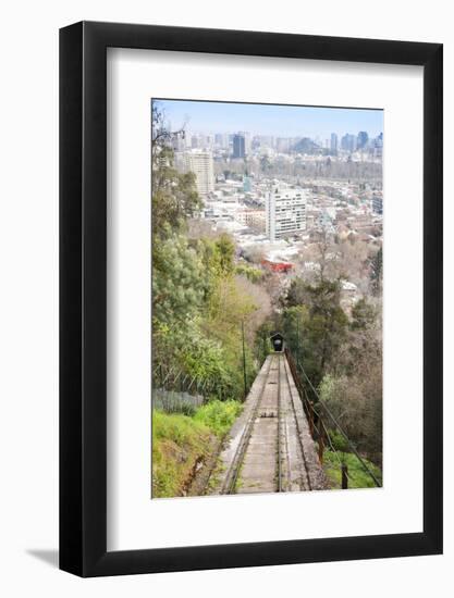 Teleferico Cable Car Ascending Hill at Parque Metropolitano De Santiago-Kimberly Walker-Framed Photographic Print