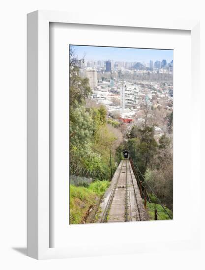 Teleferico Cable Car Ascending Hill at Parque Metropolitano De Santiago-Kimberly Walker-Framed Photographic Print