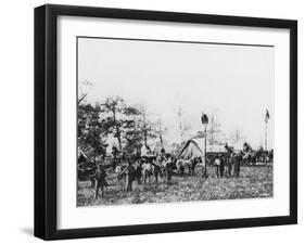 Telegraph Construction Camp During the American Civil War, 1861-1865-null-Framed Photographic Print