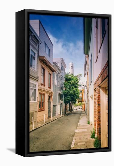 Telegraph Hill, San Francisco Street Scene, North Beach-null-Framed Stretched Canvas