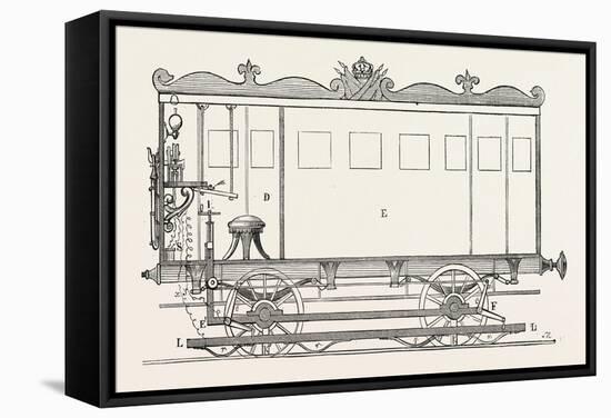 Telegraph Locomotives. Vertical Section of the Telegraph Wagon, 1855.-null-Framed Stretched Canvas