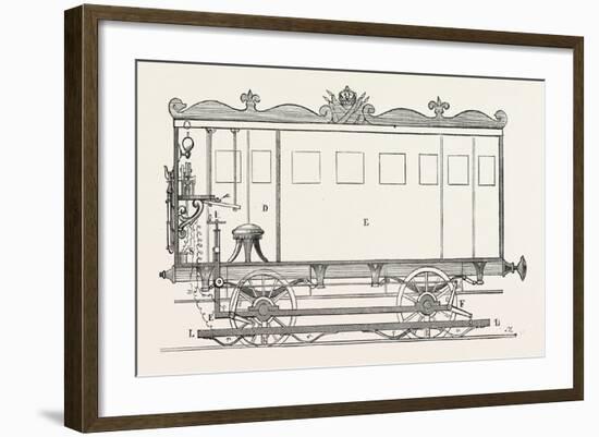 Telegraph Locomotives. Vertical Section of the Telegraph Wagon, 1855.-null-Framed Giclee Print