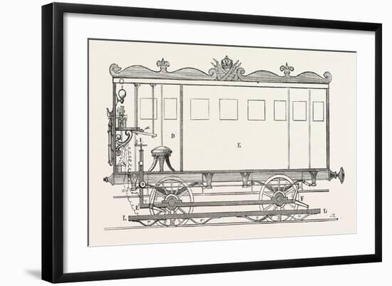 Telegraph Locomotives. Vertical Section of the Telegraph Wagon, 1855.-null-Framed Giclee Print