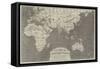 Telegraph Map of the Eastern World-John Dower-Framed Stretched Canvas