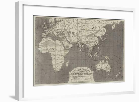 Telegraph Map of the Eastern World-John Dower-Framed Giclee Print