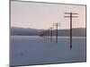 Telegraph Poles Along Bonneville Salt Flats at Sunset-Fritz Goro-Mounted Photographic Print