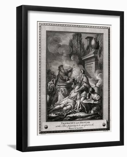 Telemachus and Mentor at the Altar, Preparing to Be Sacrificed to the Manes of Anchises, 1774-W Walker-Framed Giclee Print