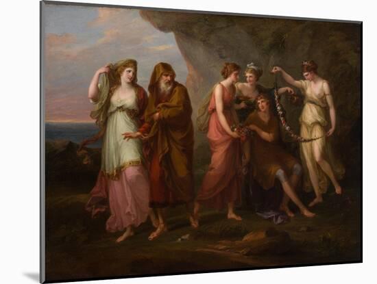 Telemachus and the Nymphs of Calypso, 1782-Angelica Kauffmann-Mounted Giclee Print