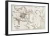 Telemark Old Map, Norway-marzolino-Framed Art Print