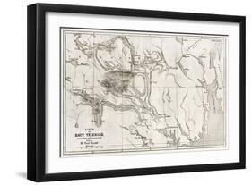 Telemark Old Map, Norway-marzolino-Framed Art Print