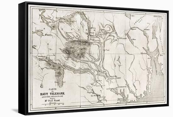 Telemark Old Map, Norway-marzolino-Framed Stretched Canvas