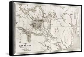 Telemark Old Map, Norway-marzolino-Framed Stretched Canvas