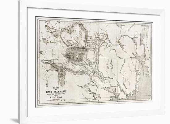 Telemark Old Map, Norway-marzolino-Framed Art Print