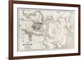 Telemark Old Map, Norway-marzolino-Framed Art Print