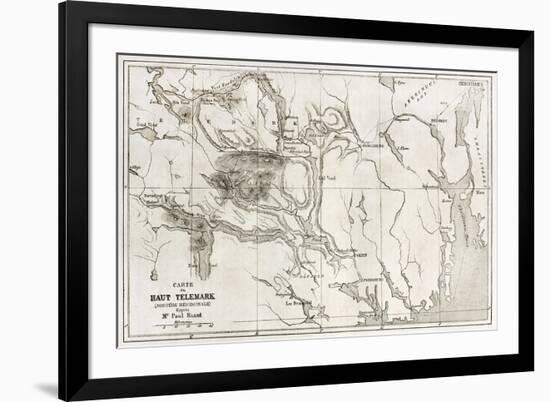 Telemark Old Map, Norway-marzolino-Framed Art Print