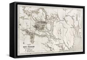 Telemark Old Map, Norway-marzolino-Framed Stretched Canvas
