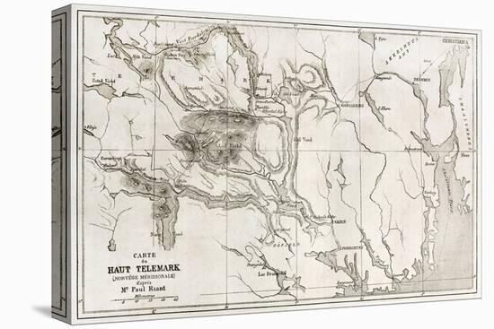 Telemark Old Map, Norway-marzolino-Stretched Canvas
