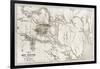 Telemark Old Map, Norway-marzolino-Framed Art Print