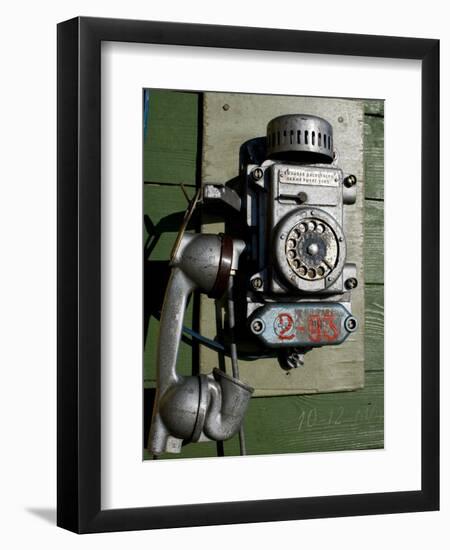 Telephone, Barentsburg, Spitsbergen, Svalbard, Norway, Scandinavia, Europe-Milse Thorsten-Framed Photographic Print