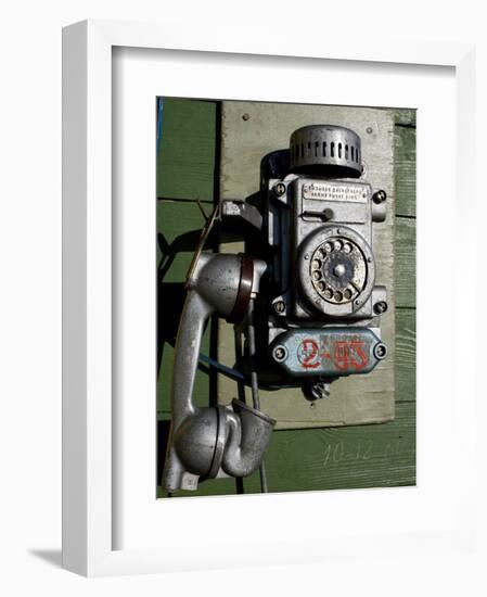 Telephone, Barentsburg, Spitsbergen, Svalbard, Norway, Scandinavia, Europe-Milse Thorsten-Framed Photographic Print