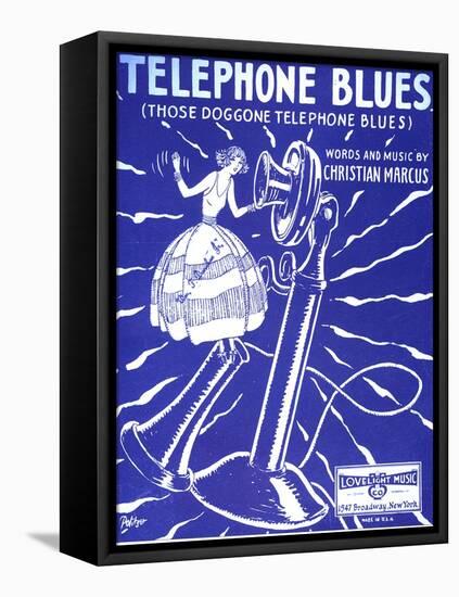 Telephone Blues Sheet Music, USA, 1920-null-Framed Stretched Canvas