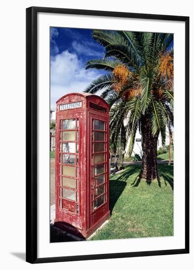 Telephone Booth, Bermuda-George Oze-Framed Premium Photographic Print