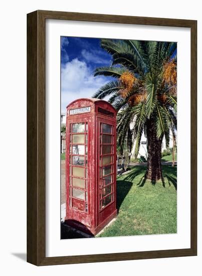 Telephone Booth, Bermuda-George Oze-Framed Photographic Print