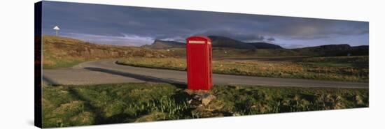 Telephone Booth in a Landscape, Isle of Skye, Highlands, Scotland, United Kingdom-null-Stretched Canvas