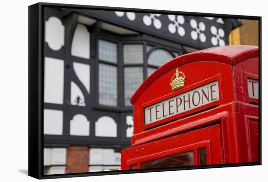 Telephone Box on Northgate Street, Chester, Cheshire, England, United Kingdom, Europe-Frank Fell-Framed Stretched Canvas