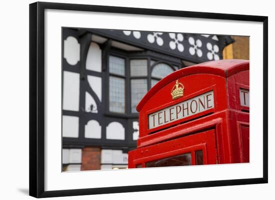 Telephone Box on Northgate Street, Chester, Cheshire, England, United Kingdom, Europe-Frank Fell-Framed Photographic Print