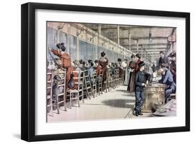 Telephone Exchange, Paris, 1904-null-Framed Giclee Print