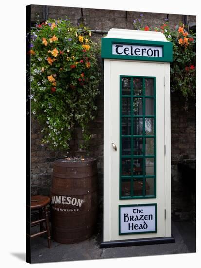 Telephone Kiosk, the Brazen Head Pub, Bridge Street, Dublin City, Ireland-null-Stretched Canvas