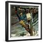 "Telephone Lineman," January 10, 1948-Mead Schaeffer-Framed Premium Giclee Print