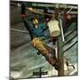 "Telephone Lineman," January 10, 1948-Mead Schaeffer-Mounted Premium Giclee Print