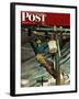 "Telephone Lineman," Saturday Evening Post Cover, January 10, 1948-Mead Schaeffer-Framed Giclee Print