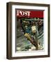 "Telephone Lineman," Saturday Evening Post Cover, January 10, 1948-Mead Schaeffer-Framed Premium Giclee Print