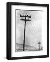 Telephone Poles in Snowy Weather-null-Framed Premium Photographic Print