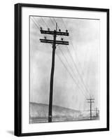 Telephone Poles in Snowy Weather-null-Framed Photographic Print