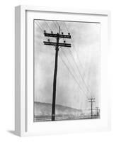 Telephone Poles in Snowy Weather-null-Framed Photographic Print