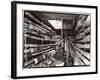 Telephone Repair Man Splicing a Wire in a Manhole for Telephone Cables of the New York Telephone Co-Margaret Bourke-White-Framed Photographic Print