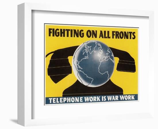 Telephone Work Is War Work-null-Framed Art Print