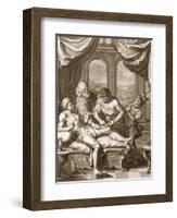 Telephus Cured by the Rust of the Same Spear Which Wounded Him, 1731 (Engraving)-Bernard Picart-Framed Giclee Print