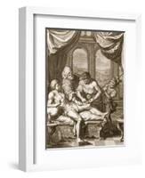 Telephus Cured by the Rust of the Same Spear Which Wounded Him, 1731 (Engraving)-Bernard Picart-Framed Giclee Print