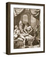 Telephus Cured by the Rust of the Same Spear Which Wounded Him, 1731 (Engraving)-Bernard Picart-Framed Giclee Print